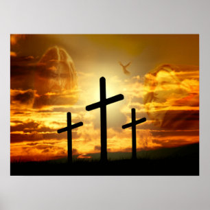 Jesus Christus Selige Jungfrau Mary Dove Calvery Poster