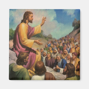 Jesus Christus Sermon auf dem Berg, Vintage Religi Magnet