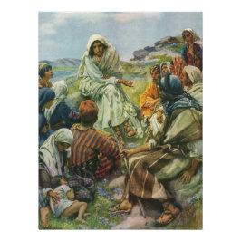 Jesus Christus Sermon auf dem Berg, Vintage Religi Poster