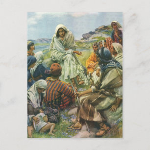 Jesus Christus Sermon auf dem Berg, Vintage Religi Postkarte