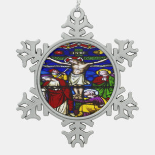 Jesus Christus Sohn Gottes habe Erbarmen Schneeflocken Zinn-Ornament