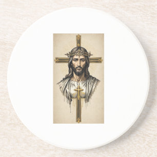 Jesus Christus Spiritueller Kunst Glasbecher Getränkeuntersetzer