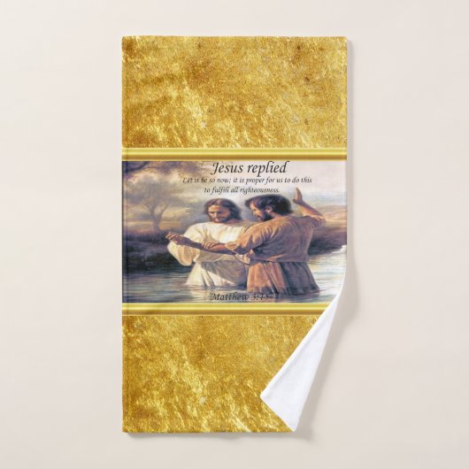 Jesus Christus Taufe Bild eins Badhandtuch Set (Handtuch)