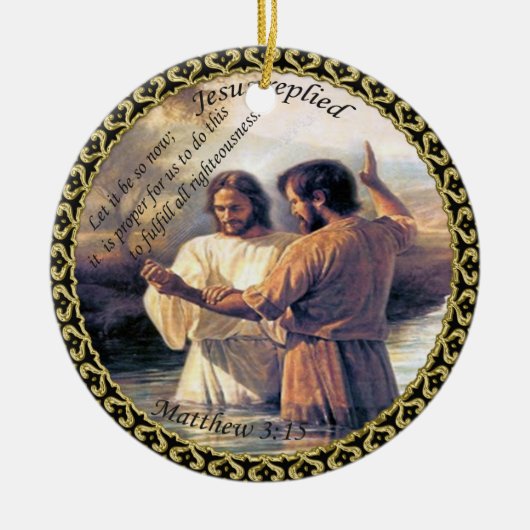 Jesus Christus Taufe Bild eins Keramik Ornament (Vorne)