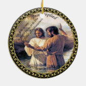 Jesus Christus Taufe Bild eins Keramik Ornament (Hinten)