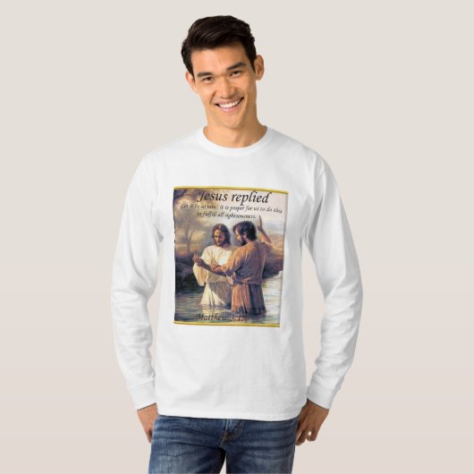 Jesus Christus Taufe Bild eins T-Shirt (Vorne ganz)