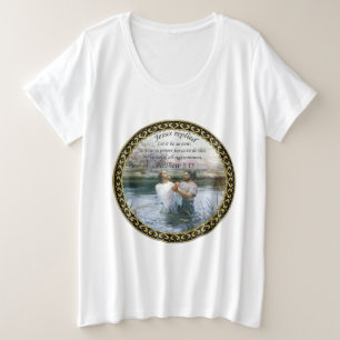 Jesus Christus Taufe Bild zwei Große Größe T-Shirt