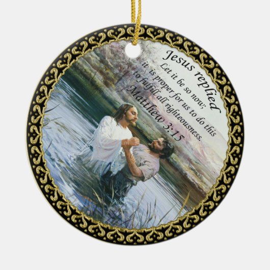 Jesus Christus Taufe Bild zwei Keramik Ornament (Vorne)