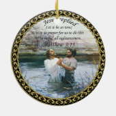 Jesus Christus Taufe Bild zwei Keramik Ornament (Hinten)