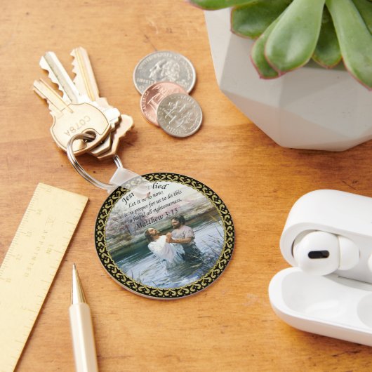 Jesus Christus Taufe Bild zwei Schlüsselanhänger (Schreibtisch)