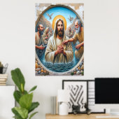 Jesus Christus Taufe Poster (Heimbüro)