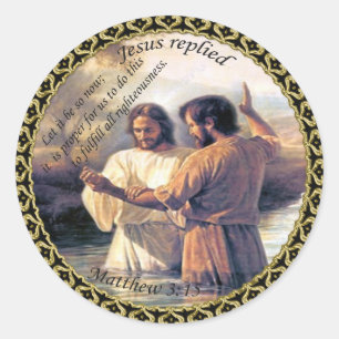 Jesus Christus-Taufebild eins Runder Aufkleber