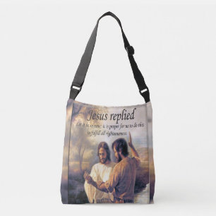 Jesus Christus-Taufebild eins Tragetaschen Mit Langen Trägern