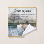 Jesus Christus-Taufebild zwei Badhandtuch Set (Waschlappen)
