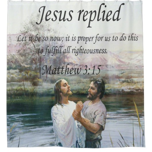 Jesus Christus-Taufebild zwei Duschvorhang (Vorderseite)