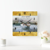 Jesus Christus-Taufebild zwei Quadratische Wanduhr (Zuhause)