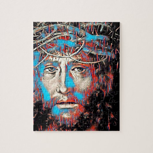 Jesus Christus trägt Abstrakte Kronenmalerei Puzzle (Vertikal)