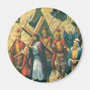 Jesus Christus trägt das Kreuz zu seiner Kreuzigun Magnet