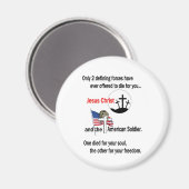 Jesus Christus und der amerikanische Soldat Magnet (Vorderseite/Rückseite)