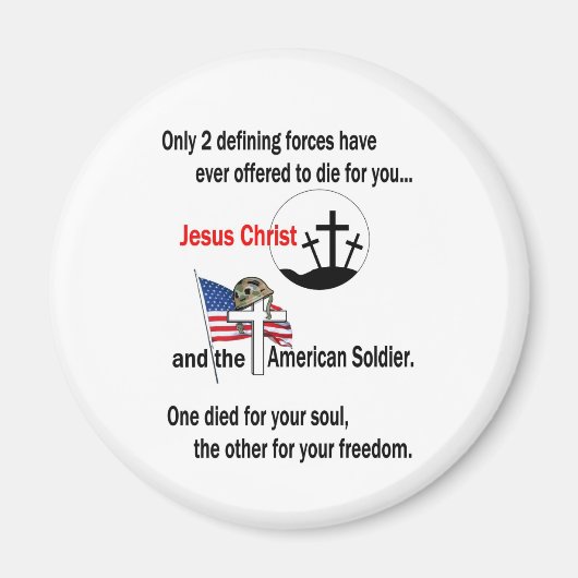 Jesus Christus und der amerikanische Soldat Magnet (Vorne)