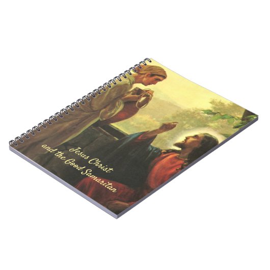 Jesus Christus und der gute Samariter am Brunnen Notizblock (Linke Seite)