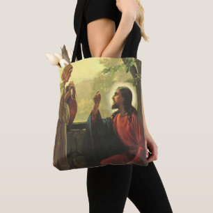 Jesus Christus und der gute Samariter am Brunnen Tasche