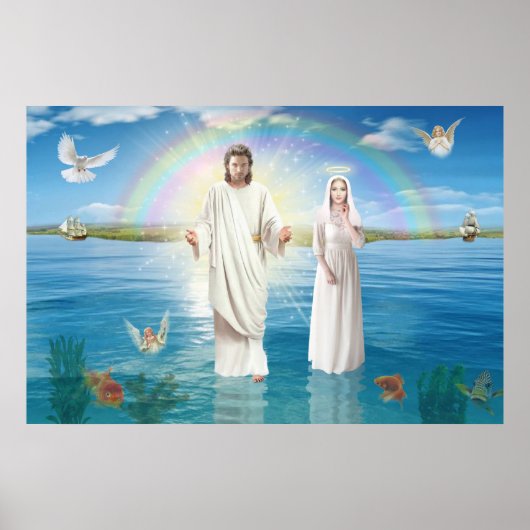 Jesus Christus und die Jungfrau Mary Regina Coeli Poster (Vorne)