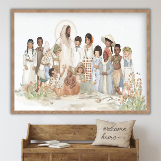 Jesus Christus und die Kleinen, Jesus Christus mit Poster
