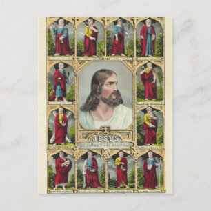 Jesus Christus und die Zwölf Apostel Christentum Postkarte