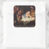 Jesus Christus und Maria, Bethlehem Weihnachtsaufk Quadratischer Aufkleber (Tasche)