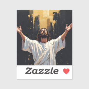 Jesus Christus unser Erlöser Schwarz und Gold Aufkleber