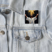 Jesus Christus unser Erlöser | Schwarz und Gold Button (Beispiel)