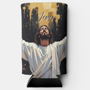 Jesus Christus unser Erlöser Schwarz und Gold Selters Dosenkühler