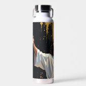 Jesus Christus unser Erlöser | Schwarz und Gold Trinkflasche (Vorne)