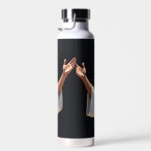 Jesus Christus unser Erlöser | Schwarz und Gold Trinkflasche (Rechts)