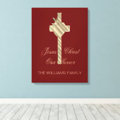 Jesus Christus unser Erretter Christliches Rotes G Leinwanddruck (Insitu (Holzboden))