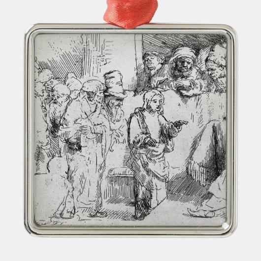 Jesus Christus unter den Doktoren Silbernes Ornament (Vorne)