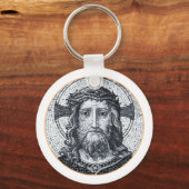 Jesus Christus, Vintage Kunstmosaik, Christlich Schlüsselanhänger (Rückseite)