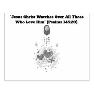 Jesus Christus wacht über alle, die ihn lieben  Gummistempel