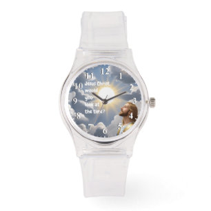 Jesus Christus würde Sie sich den Time Joke ansehe Armbanduhr