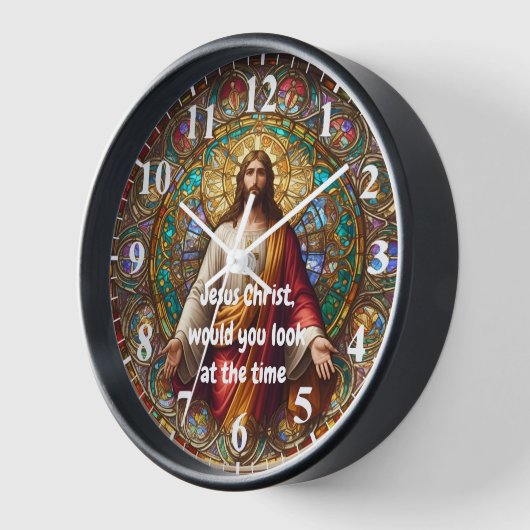 Jesus Christus würde Sie sich die Zeit farbenfroh Uhr (Winkel)