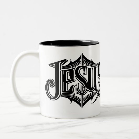Jesus Christus Zweifarbige Tasse (Links)