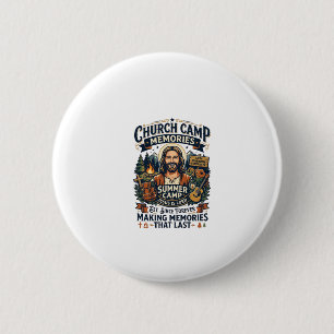 Jesus Church Camp VBS Nostalgie-Shirt Faith Based  Button