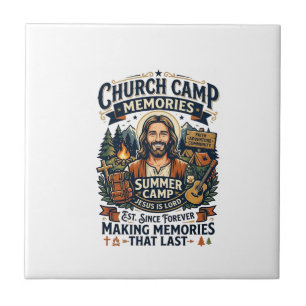 Jesus Church Camp VBS Nostalgie-Shirt Glaube basie Fliese