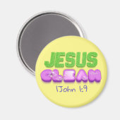 Jesus Clean hat niedliches christliches Design ver Magnet (Vorderseite/Rückseite)