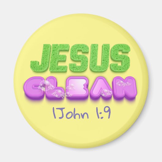 Jesus Clean hat niedliches christliches Design ver Magnet (Vorne)