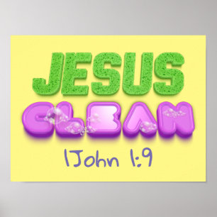Jesus Clean hat niedliches christliches Design ver Poster