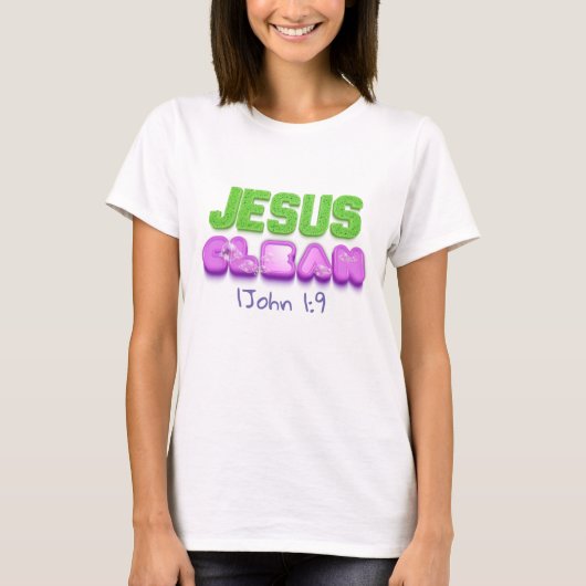 Jesus Clean hat niedliches christliches Design ver T-Shirt (Vorderseite)