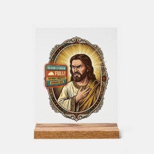 Jesus Cloud-Speicher voll Warnung Paywall Tech Hum Acrylschild