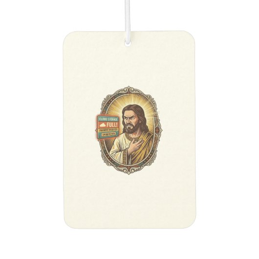Jesus Cloud-Speicher voll Warnung Paywall Tech Hum Autolufterfrischer (Vorderseite)